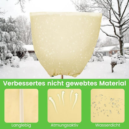 Breathable Winter Plant Protection Cover with Zipper & Drawstring
