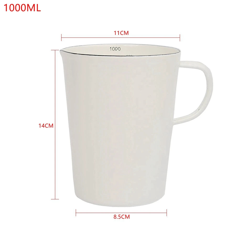 Enamel Measuring Cup with Scale – 500ml / 1000ml Milk Jug