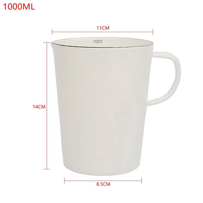 Enamel Measuring Cup with Scale – 500ml / 1000ml Milk Jug