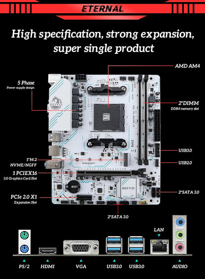 SOYO B450M AM4 Gaming Motherboard