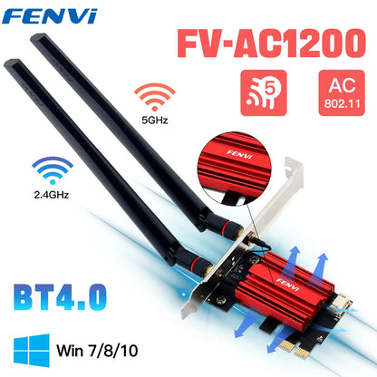 Dual-Band PCIe Wireless Network Card with Bluetooth for Desktop PCs