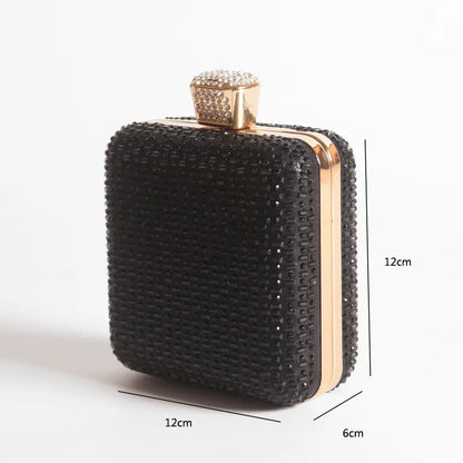 Crystal Minaudière Evening Clutch with Chain