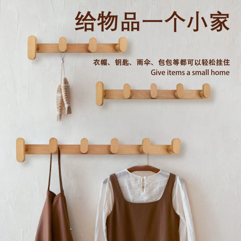 Nordic Solid Wood Wall Hook Rack