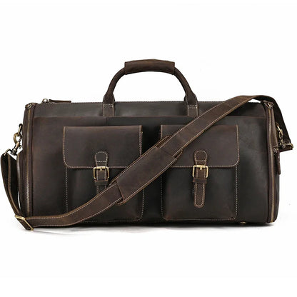 Crazy Horse Leather Travel Bag for Suits