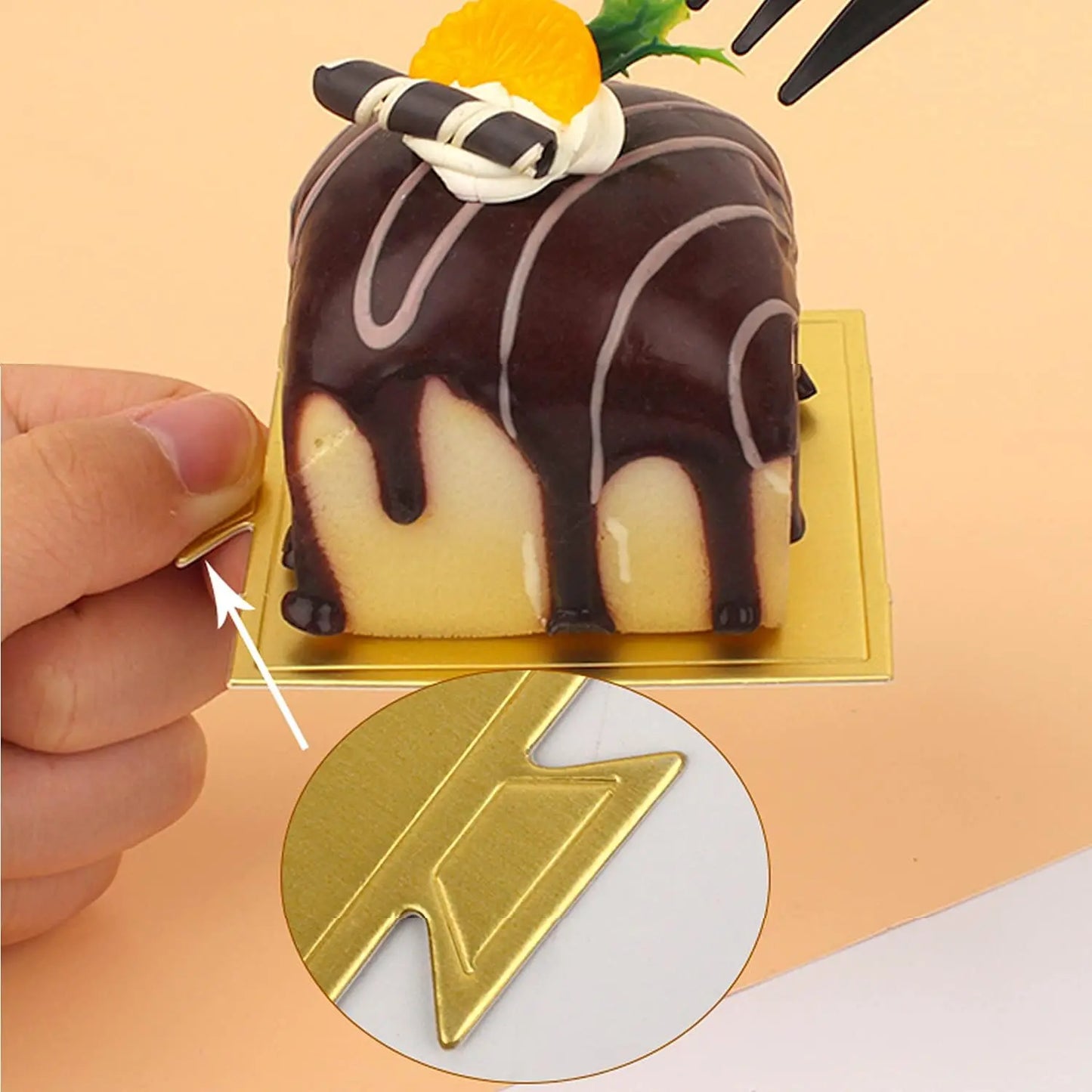 Golden Cake Base Disposable Dessert Boards