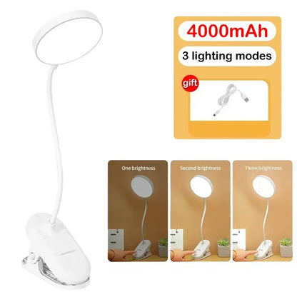 Rechargeable LED Desk Lamp with Folding Clamp