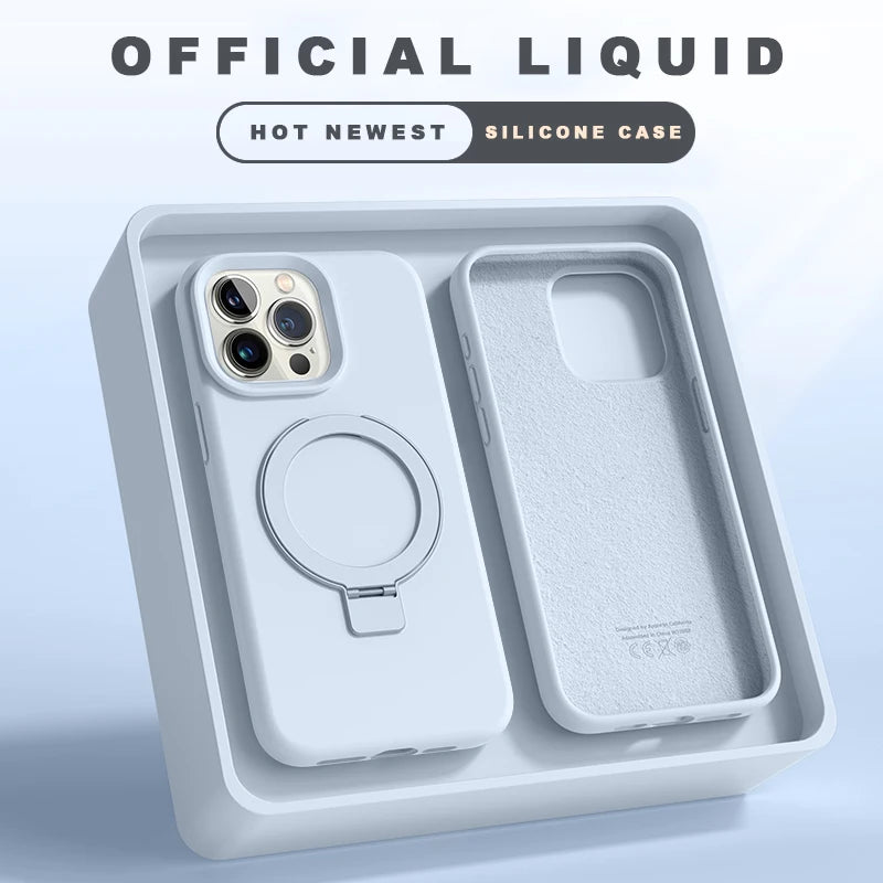 iPhone Case Magnetic Liquid Silicone Matte
