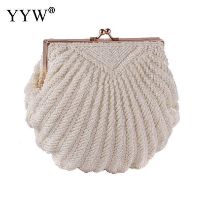 Beaded Shell Wedding Clutch Bag