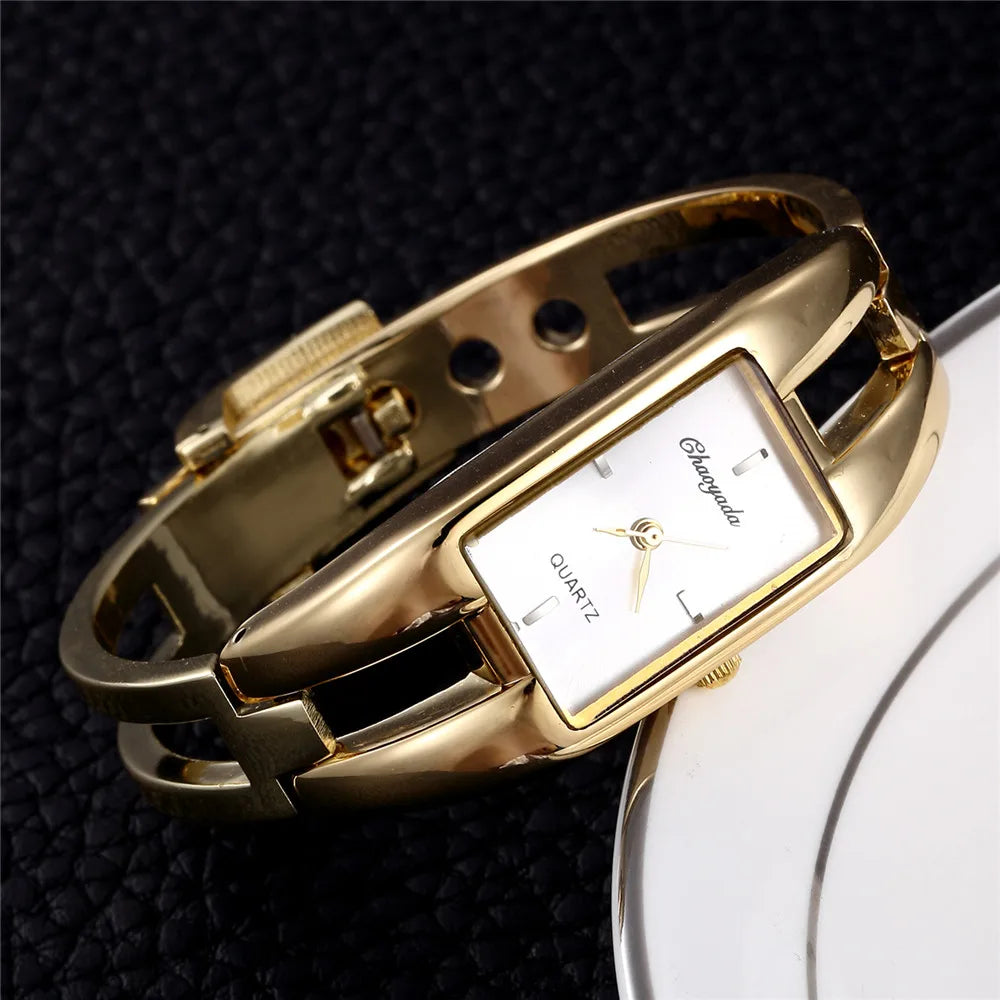 Luxury Gold Bracelet Quartz Wrist Watch