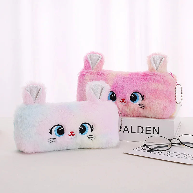 Gradient Kitten Plush Pencil Case