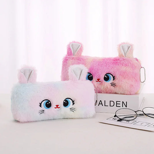 Gradient Kitten Plush Pencil Case