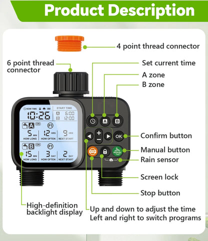 Smart 2-Zone Irrigation Water Timer