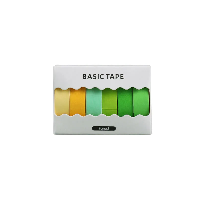 6-Pack Pastel Washi Masking Tape Set – 0.9cm × 3m