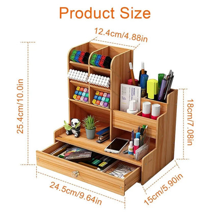 Wooden Desktop Storage Organizer