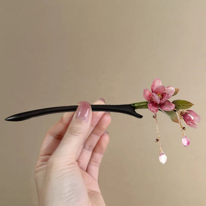 Chinese Style Floral Hair Stick with Tassel
