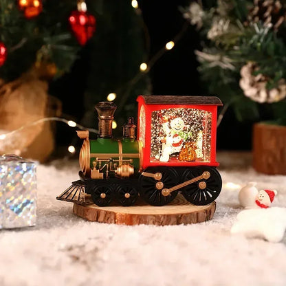 LED Christmas Train Snow Globe Ornament