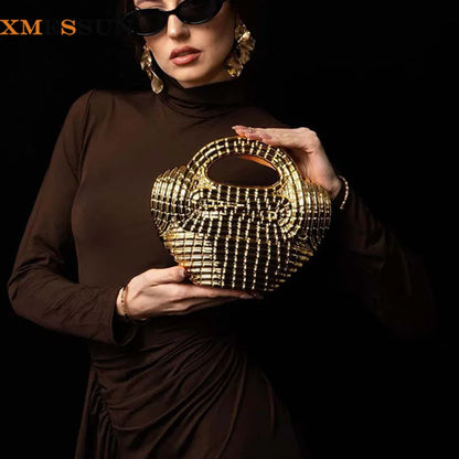 Crystal Beaded Heart Evening Bag