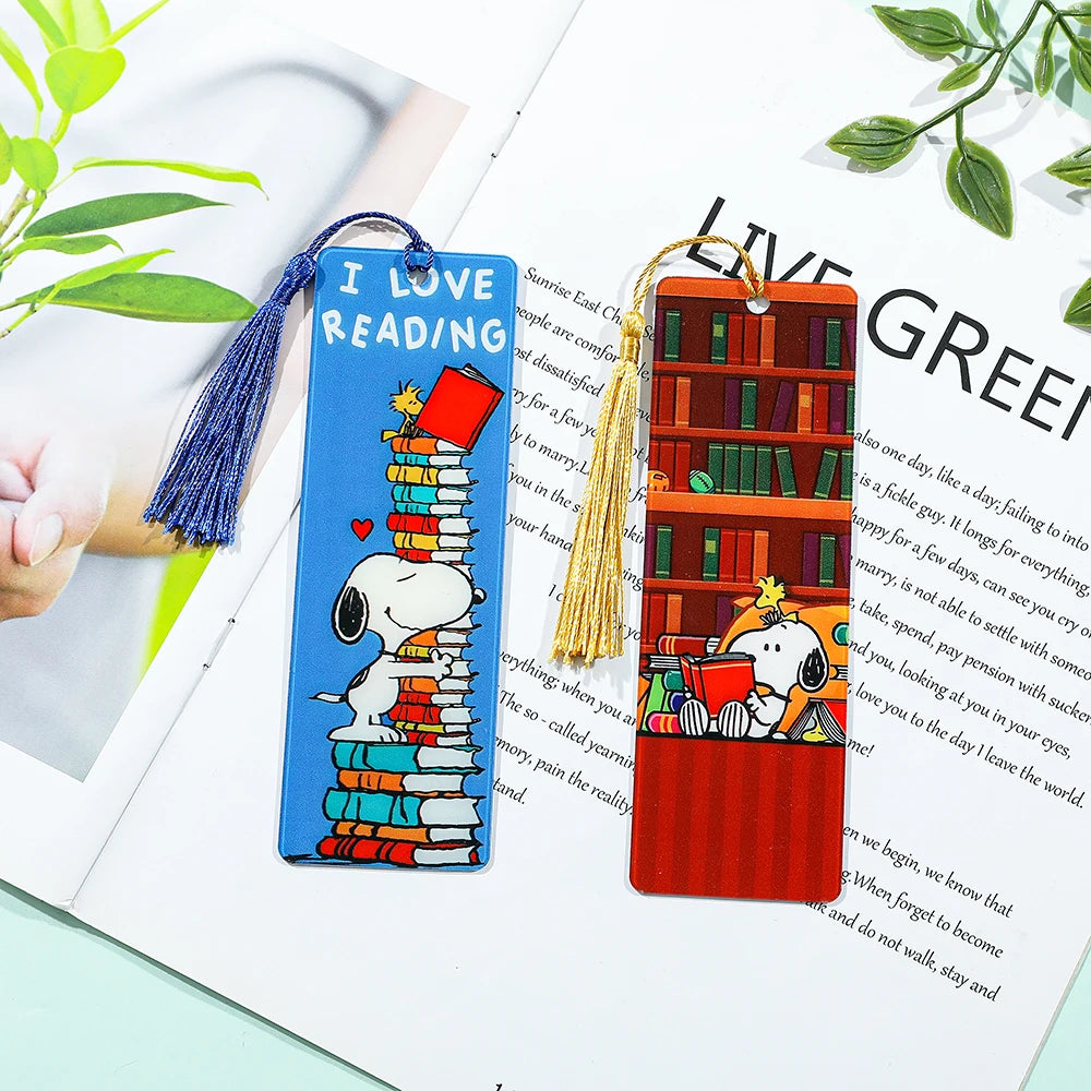 Cute Snoopy Acrylic Bookmark with Tassel