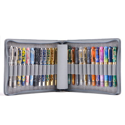 Premium 24-Pen Canvas Storage Case for Fountain Pens & Stationery