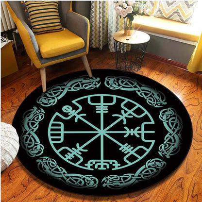 Viking Pattern Circular Non-Slip Foor Mat