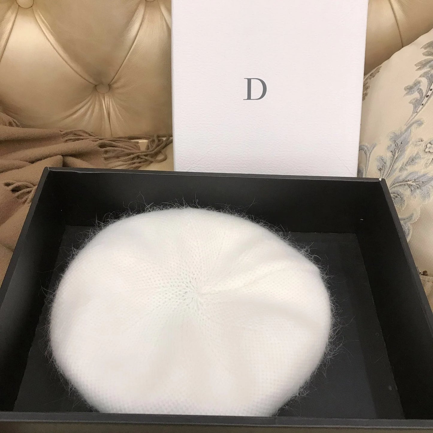 Women’s Angora Rabbit Fur Beret Hat