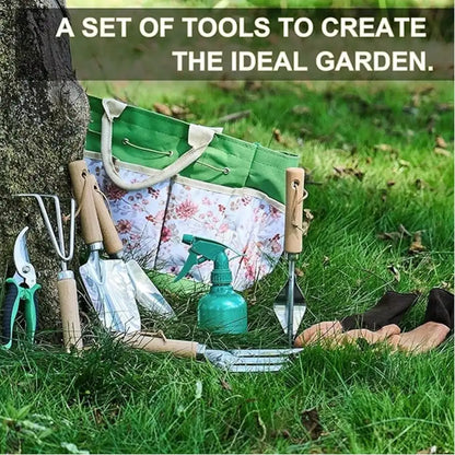 9-in-1 Gardening Tool Set with Storage Bag