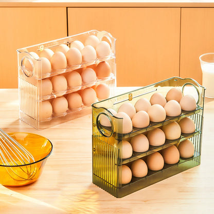 3-Layer Egg Storage Box for Refrigerator – 30 Egg Holder Organizer