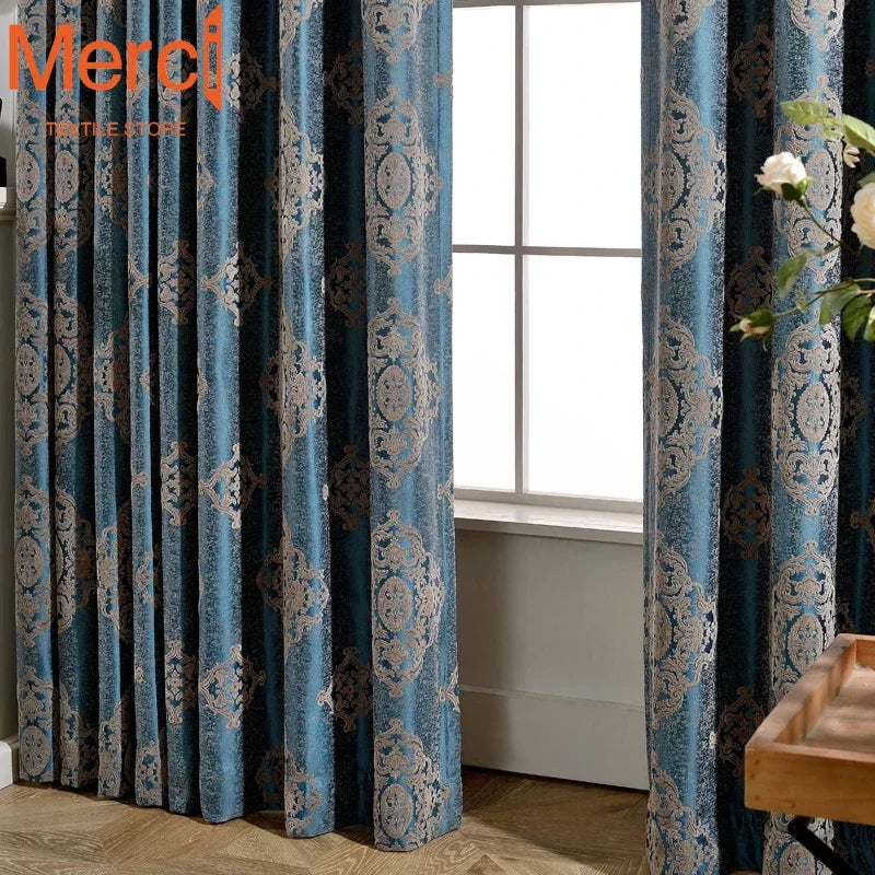 European Chenille Jacquard Luxury Curtain
