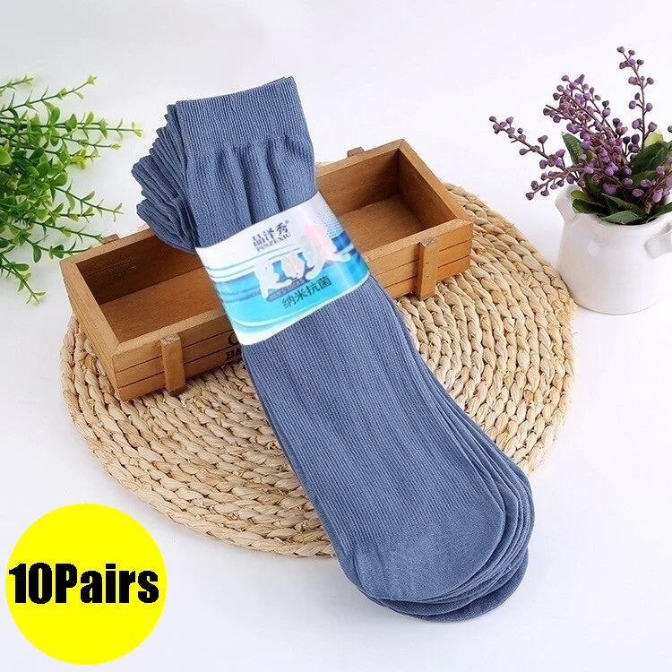 Men’s Breathable Bamboo Fiber Crew Socks 10 Pairs