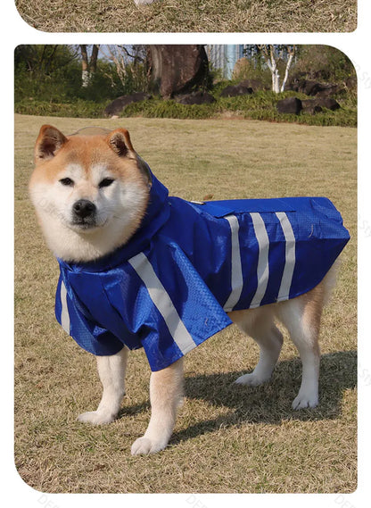 Waterproof Reflective Hooded Dog Raincoat