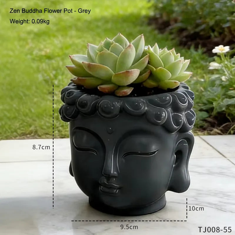 Meditation Face Resin Planter Pot