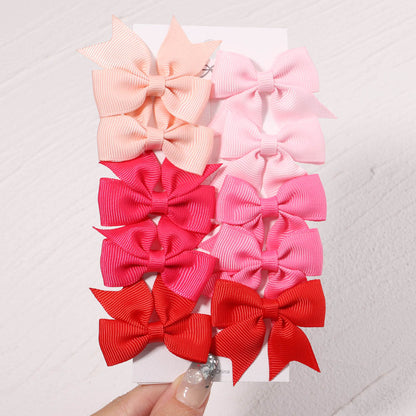 10Pcs/Set  Ribbon Bowknot Hair Clips