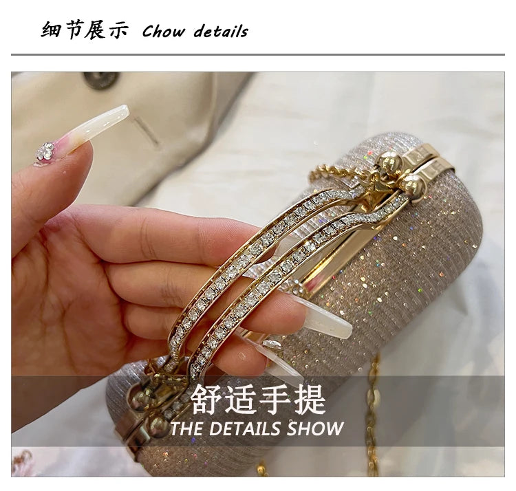 Crystal Studded Barrel Evening Bag