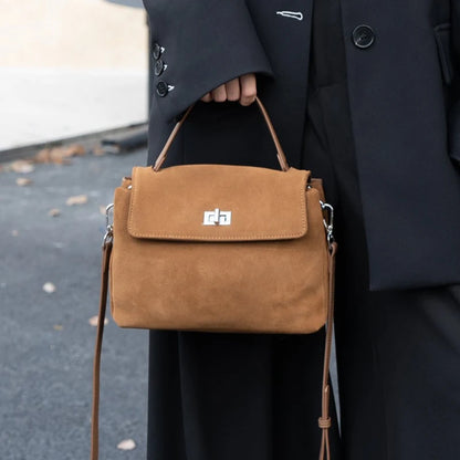 Women’s Suede Leather Flap Shoulder & Crossbody Bag