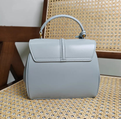 Genuine Split Leather Top Handle Satchel Bag