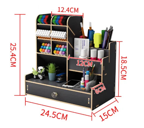 Wooden Desktop Storage Organizer