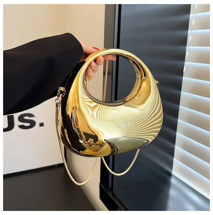 Acrylic Half-Moon Evening Clutch Bag