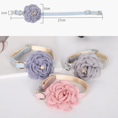 Cute Camellia Flower Cat Collar
