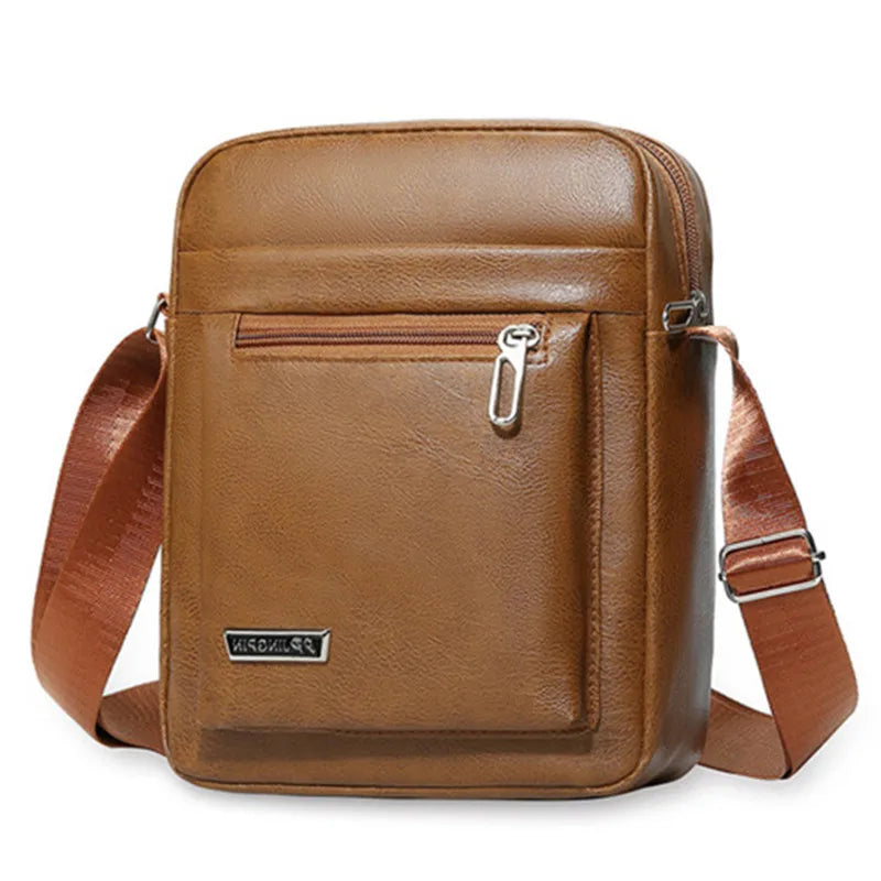 Men's Genuine Leather Crossbody Shoulder Bag