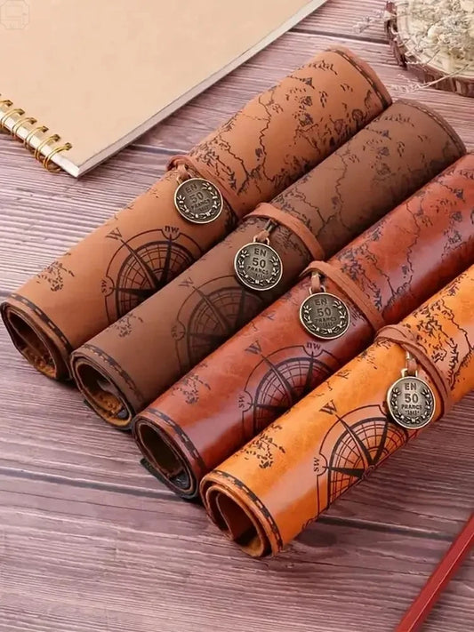 Vintage Treasure Map Roll Pencil Case