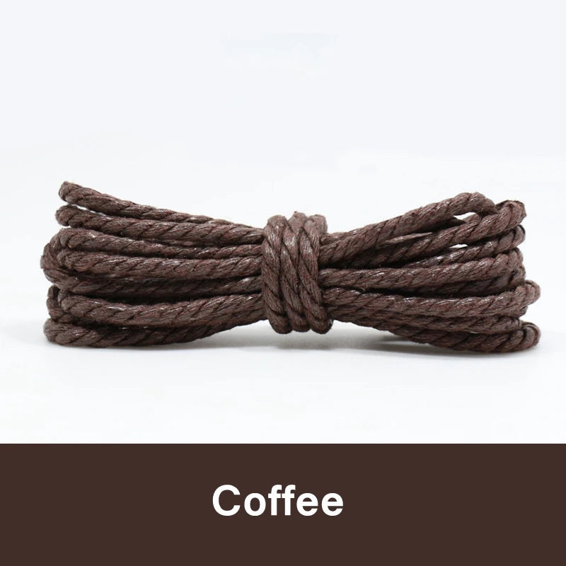 Round Waxed Cotton Shoelaces