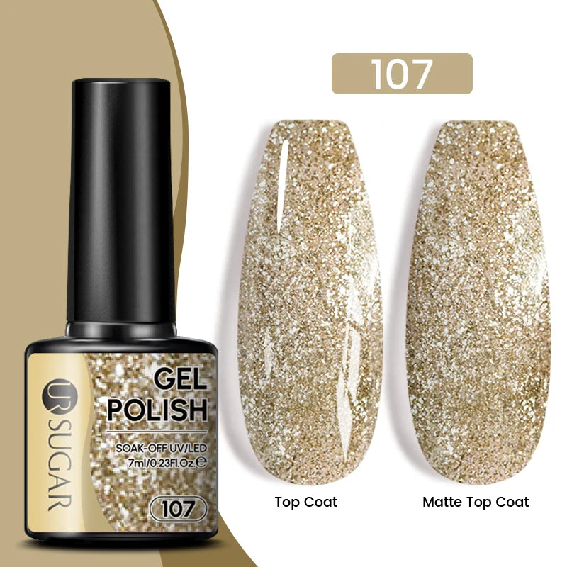 UR SUGAR 7.5ml Glitter Nude Gel Nail Polish