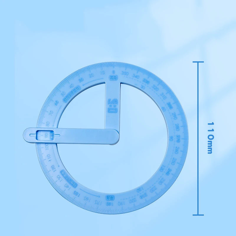 360° Rotating Angle Protractor & Geometry Ruler