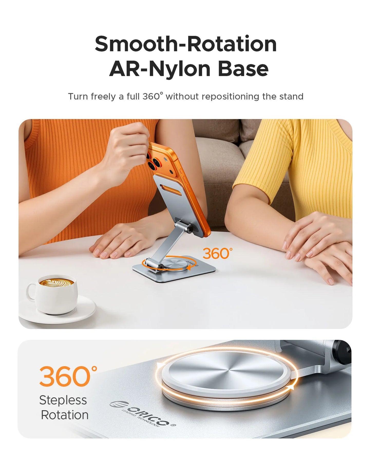 Aluminum 360° Rotating Phone Desk Holder
