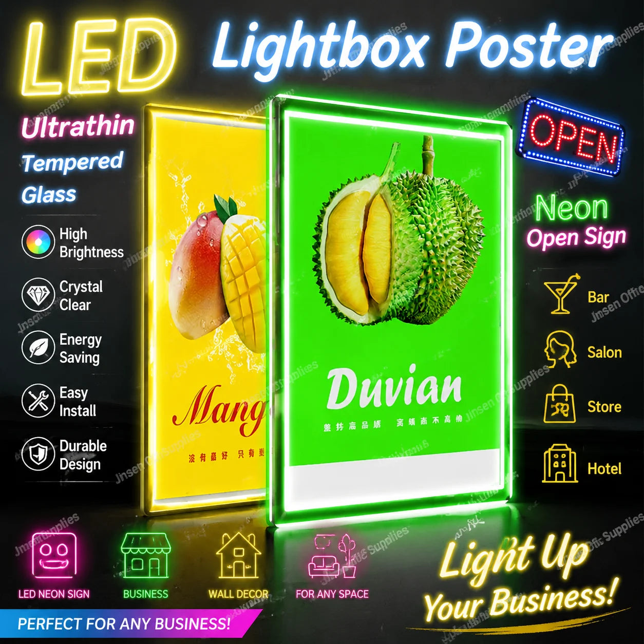 LED Lightbox Business Open Sign