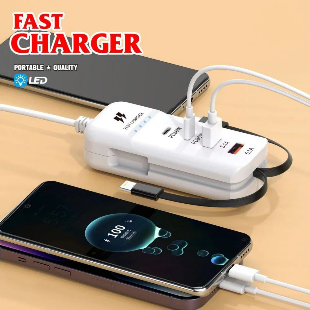 66W Multi-Port USB-C Fast Charger