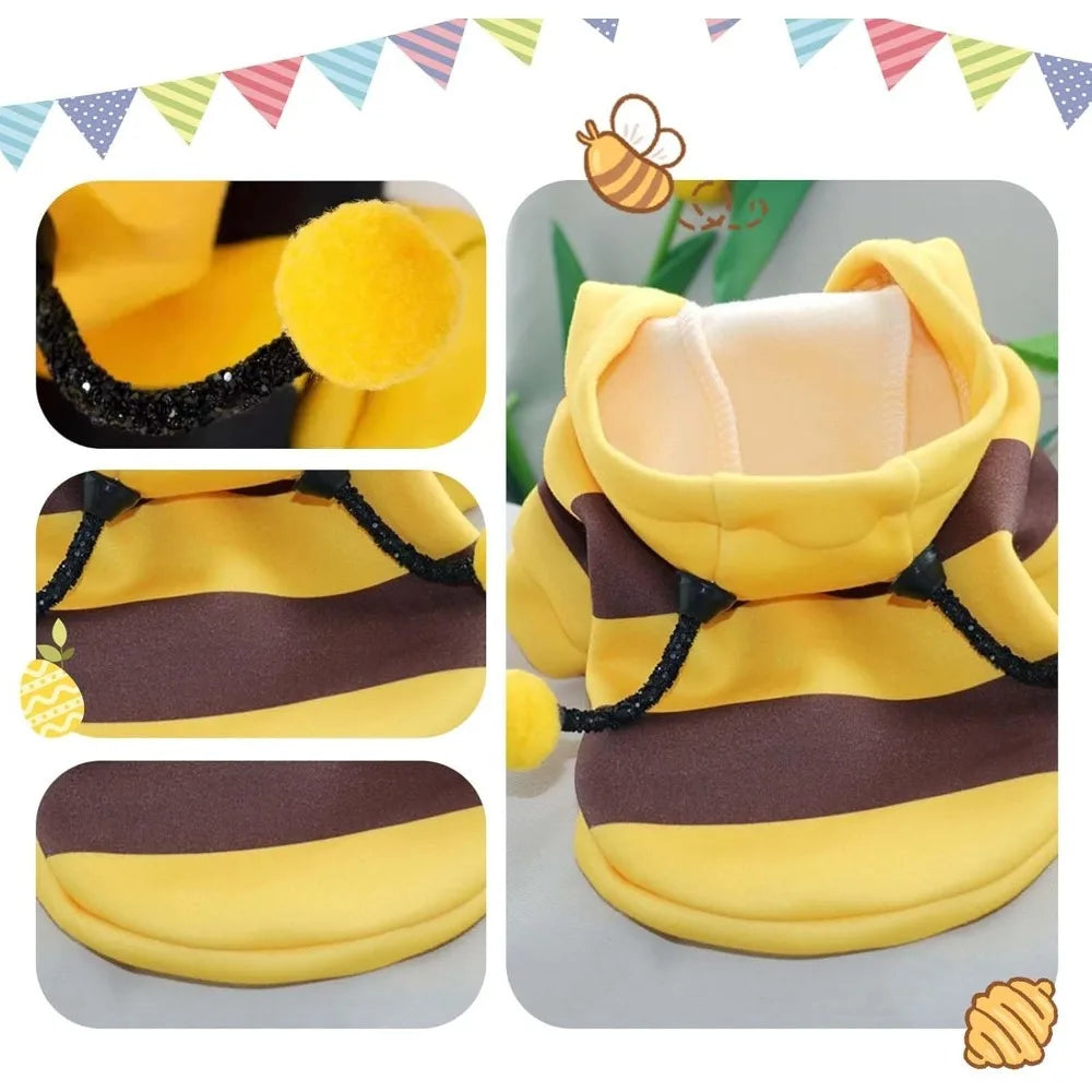 Cute Bee Costume Dog Clothes for Small Dogs