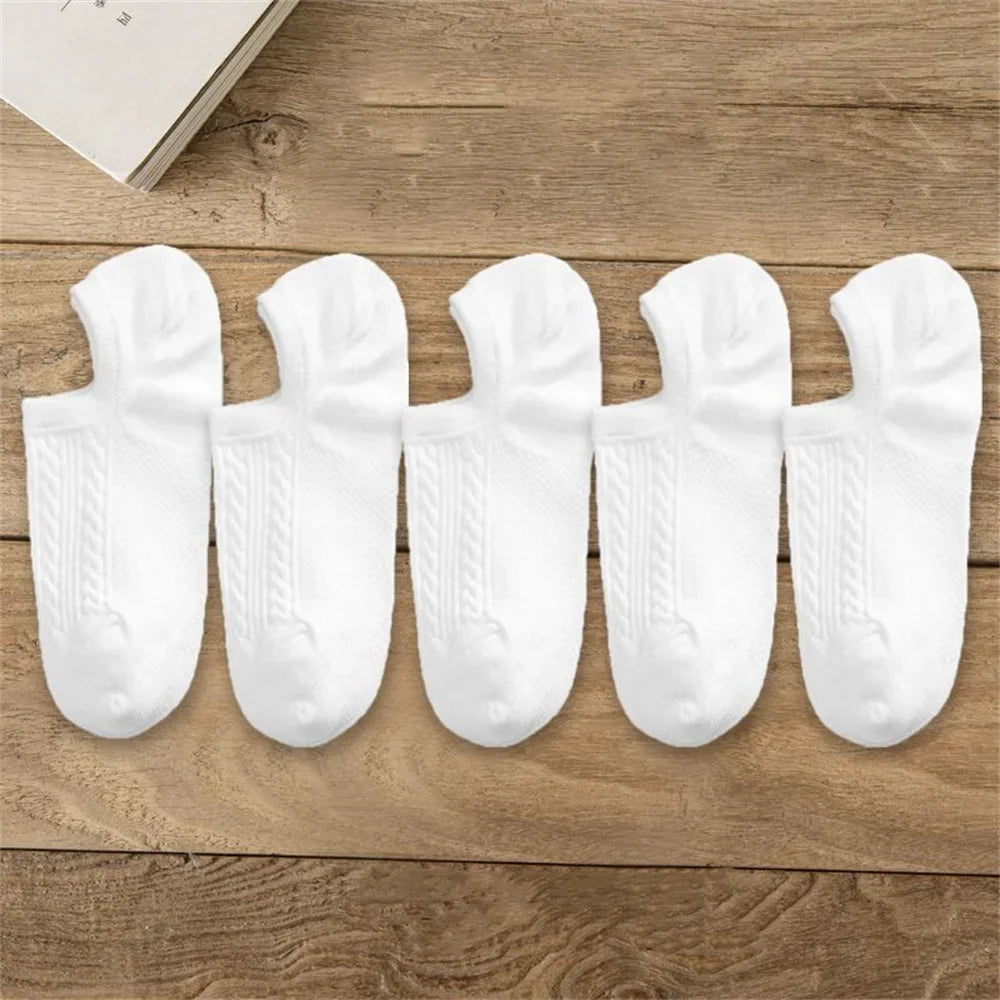 Men Cotton Low Cut Tube Socks 5 Pairs