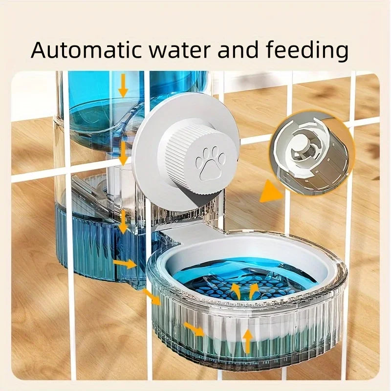 Hanging Gravity Pet Feeder & Water Dispenser
