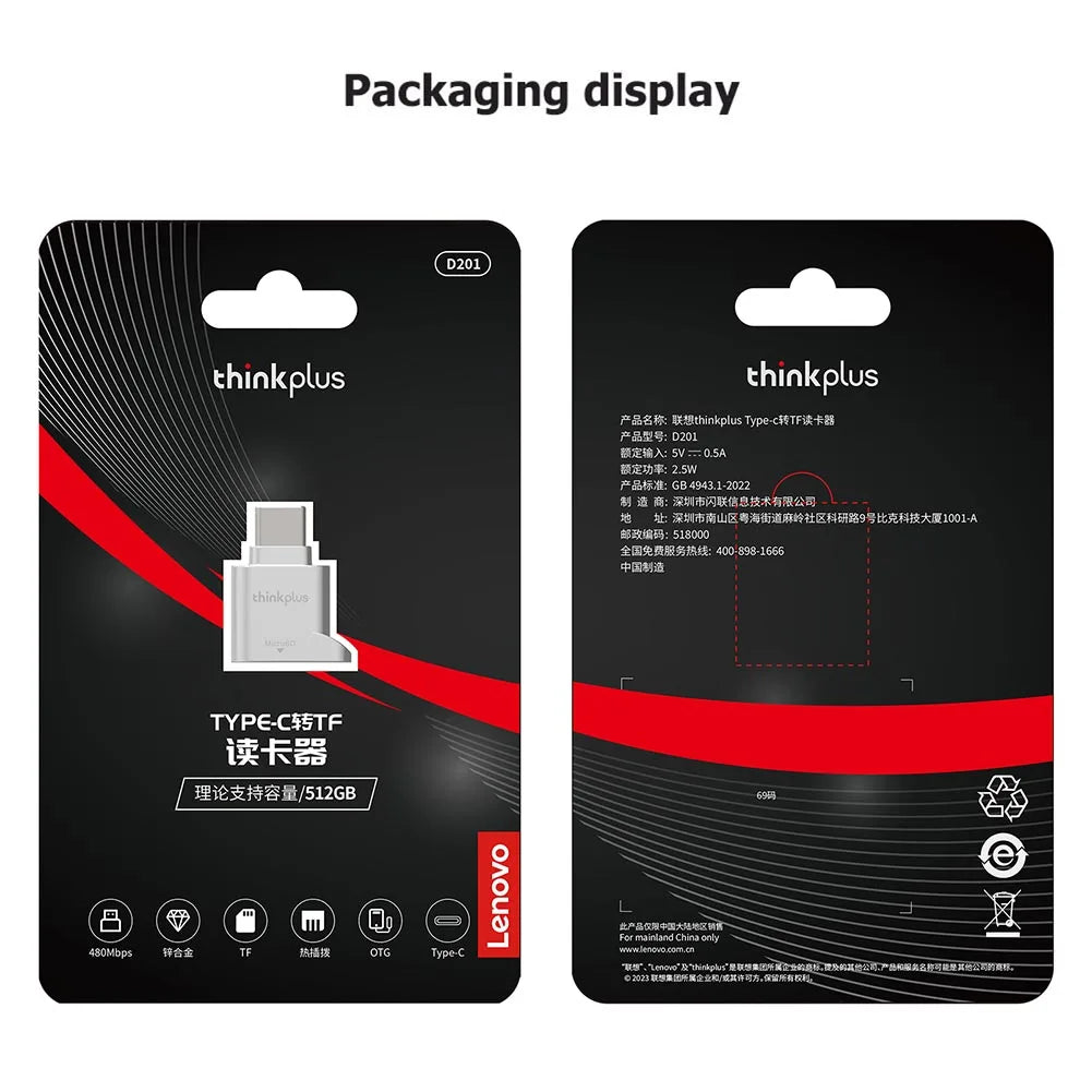Lenovo ThinkPlus USB-C Micro SD Card Reader
